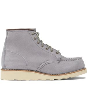Red Wing "6' Moc Toe 3300 Dusty Abilene" Lace-Up Ankle Boots - Grey