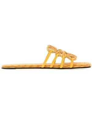 Loewe Paula's Ibiza Pastel Canvas Paula S Ibiza Petal Anagram Slippers - Orange