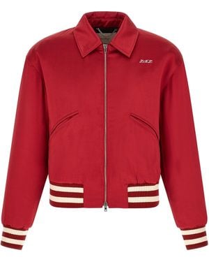 Second/Layer 'Aces Satin Club' Bomber Jacket - Red