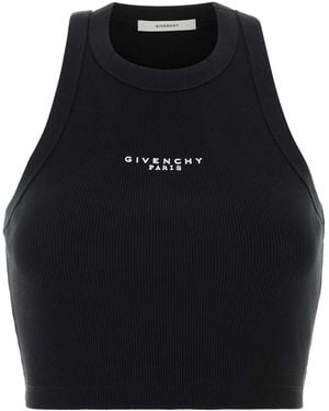 Givenchy Stretch Cotton Crop-Top - Black