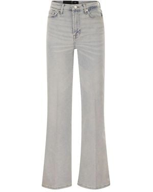 7 For All Mankind Modern Dojo Tailorless Flare Luxe Vintage Denim Jeans - Grey