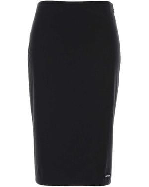Miu Miu Stretch Poplin Skirt - Black