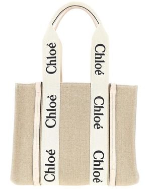 Chloé Medium Woody Tote Bag - Metallic