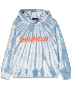 DSquared² Slouch Fit Logo Hoodie - Blue
