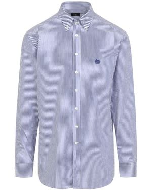 Etro Roma Logo Bd Shirt - Blue