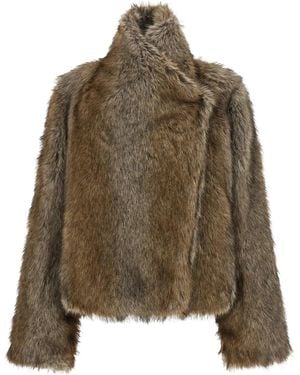 BB COUTURE B&B Couture 'Brigitte First' Eco-Fur Coat - Brown