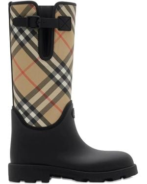 Burberry "Marsh Stamp High" Rain Boots - Black