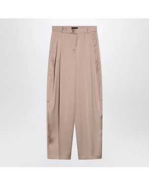ANDAMANE Wide Greige Trousers - Natural