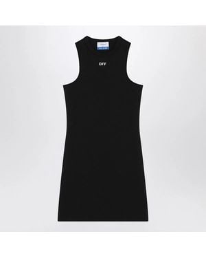 Off-White c/o Virgil Abloh Sleek Rowing Logo-Print Mini Dress - Black