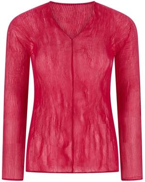 Issey Miyake 'Chiffon Twist 1' Top - Pink