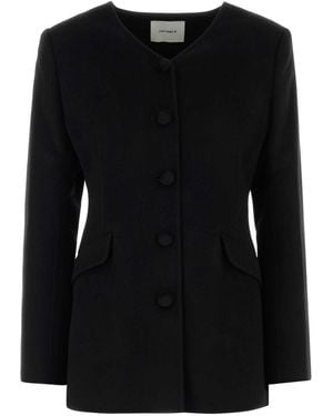 Lisa Yang Doublé Tailored V Neck Blazer - Black