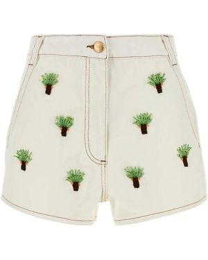 FARM Rio Embroidered Coconut Off- Tree Shorts - Natural