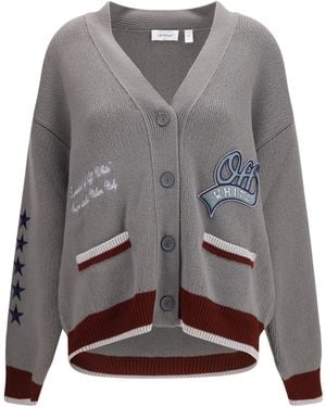 Off-White c/o Virgil Abloh University Varsity Knit Cardigan - Grey