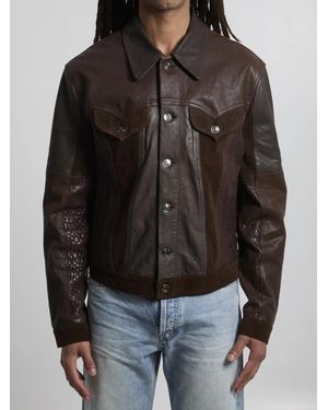 Versace Slim-Fit Leather Blouson - Black