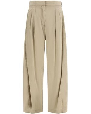 The Row Iven Silk And Nylon Pants - Natural