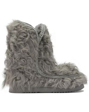 Mou Sheepskin Ankle Boots - Gray