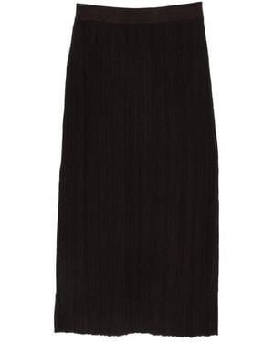 Alysi Wool Long Skirt - Black