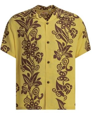 Sun Surf "Pictograph Flower" Casual Shirt - Yellow
