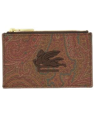 Etro Cotton Polyester Wallets - Brown