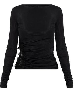 Blumarine Jersey Top With Lace - Black