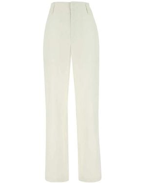 Bottega Veneta Ivory Cotton Wide-Leg Pant - White
