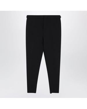 Loewe Stretch Wool Blend Trousers - Black