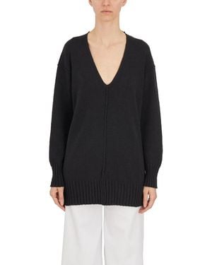 Isabel Benenato V Neck Jumper - Black