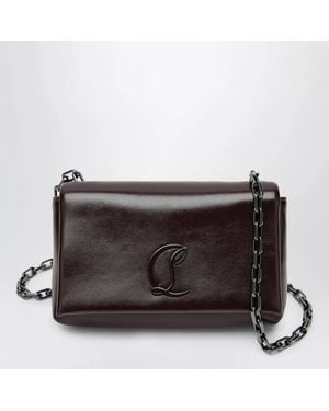 Christian Louboutin Loubi 54 Large Flap Shoulder Bag Burgundy - Black