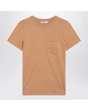 Max Mara Camel Cotton Jersey Tshirt - Natural
