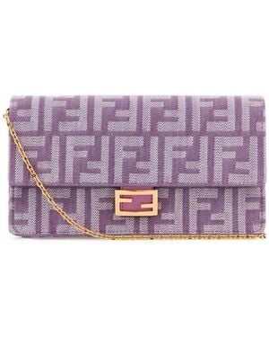Fendi Wallet On Chain Tessuto Ff - Purple
