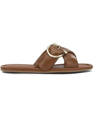 Ferragamo "Elyzia" Slides - Brown