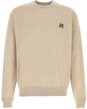 Maison Kitsuné Fox Head Merino Comfort Jumper - Natural