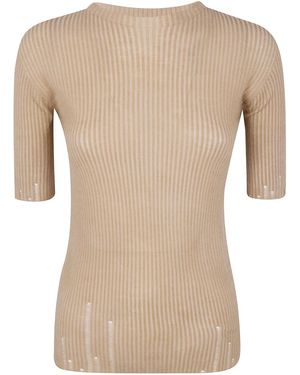 Uma Wang Short Sleeves Jumper - Natural