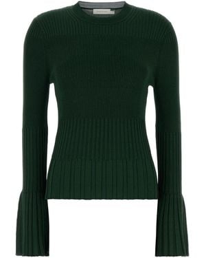 Zimmermann Bell Sleeve Rib Sweater - Green