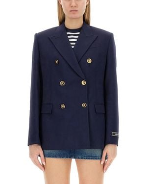 Versace Double-Breasted Blazer - Blue