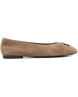 Tory Burch Charlie Leather Ballets - White