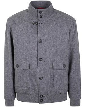 Fay Bomber Jacket Carded Flannel - Grey