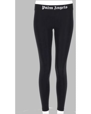 Palm Angels Leggings Sportivo Con Logo - Blue