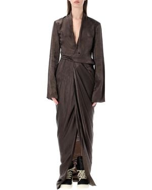 Rick Owens Long Wrap Gown - Black