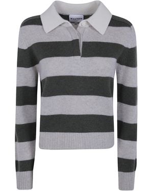 Kujten "Royce Stripe" Polo Neck - Grey