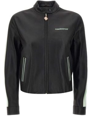 CASABLANCA Leather Racer Jacket - Black