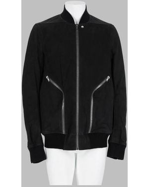 Rick Owens Heizer Flight Lamb Leather Bomber Jacket - Black
