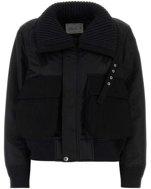 Sacai Nylon Twill X Wool Melton Blouson - Black