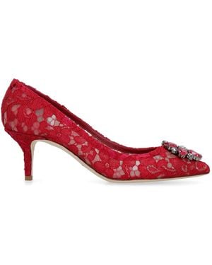 Dolce & Gabbana Dolce & Gabbana Bellucci Embellished Lace Pump - Red