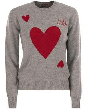 MC2 Saint Barth Wool And Alpaca Blend Sweater With Lucky - Gray