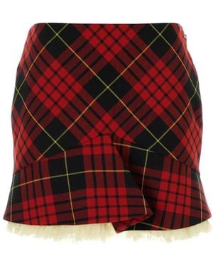 McQueen Embroidered Polyester Blend Mini Skirt