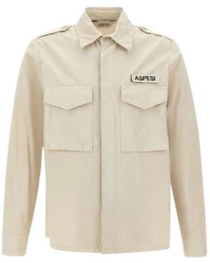 Aspesi Stone Cotton Shirts - White