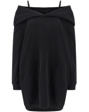 MM6 by Maison Margiela Off-Shoulder Hooded Dress - Black