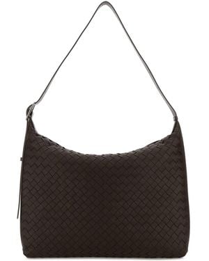 Bottega Veneta Leather Traveller Shoulder Bag - Black