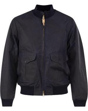 Manifattura Ceccarelli Waxed Cotton Bomber Jacket - Blue